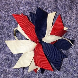 Red, white, and blue hair bow